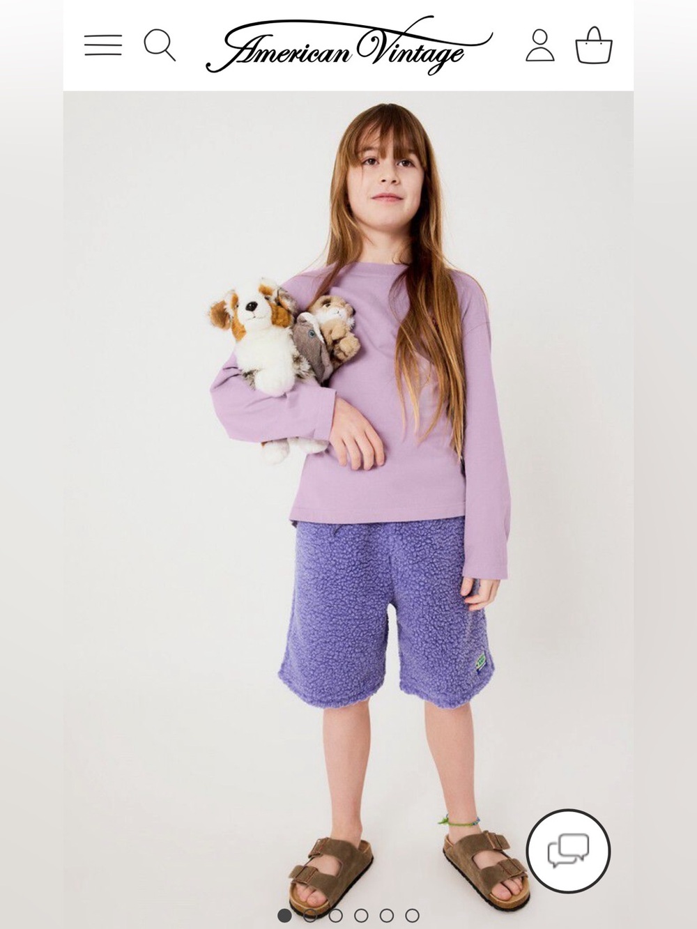 American Vintage Brand Fuzzy Purple Shorts NWT